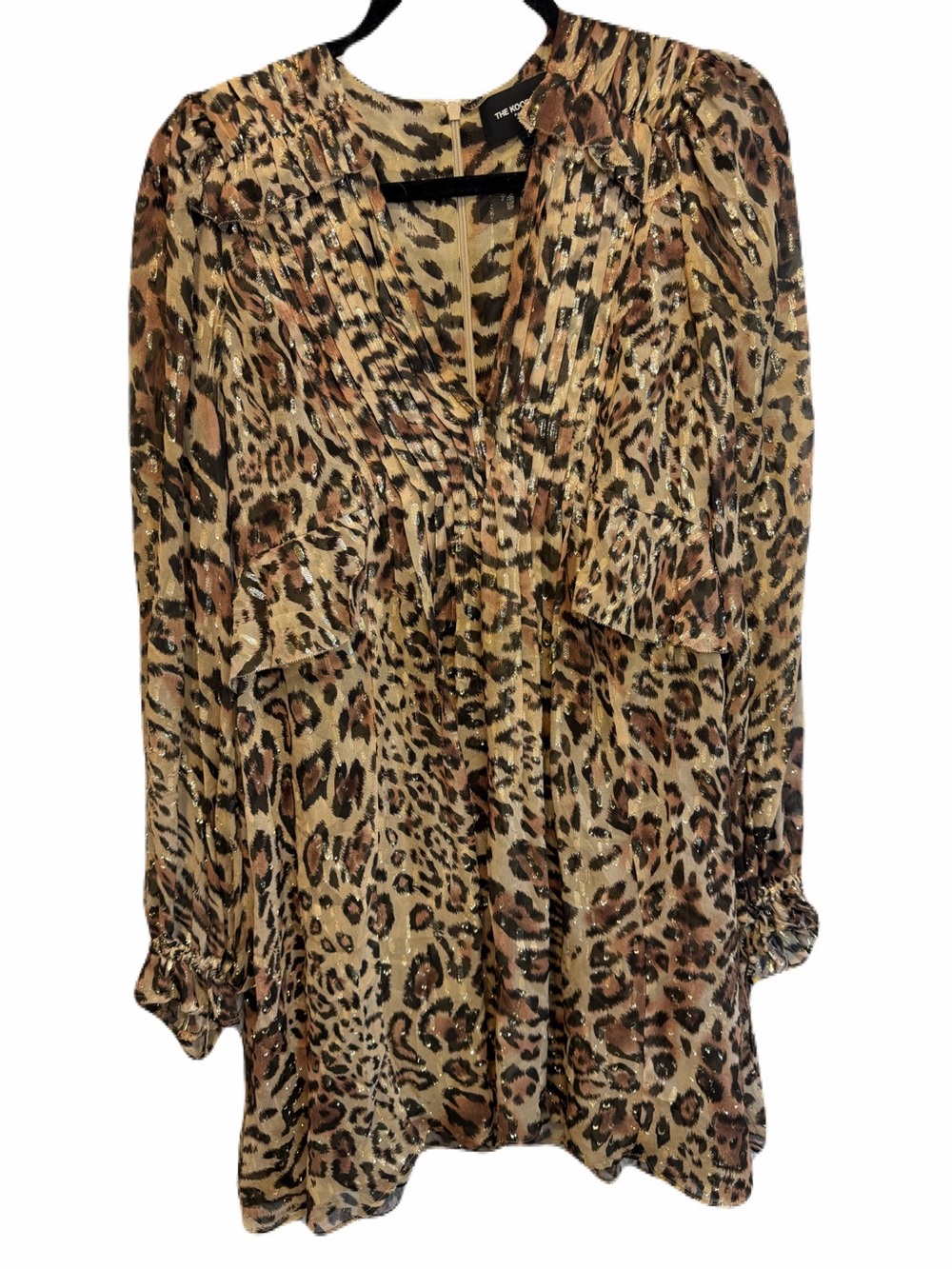 The Kooples Paris size 2 Animal / Cheetah Print Long Sleeve Shimmery Dress